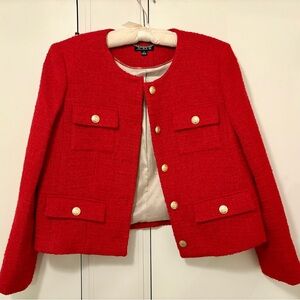 J. Crew Women's Red Blazer (Isabelle Lady  Jacket Style)